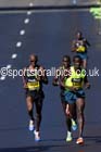 Mo Farah, Mike KIgan and Thomas Ayeko break away in the mens 2014 BUPA Great North Run. Photo: David T. Hewitson/Sports for All Pics